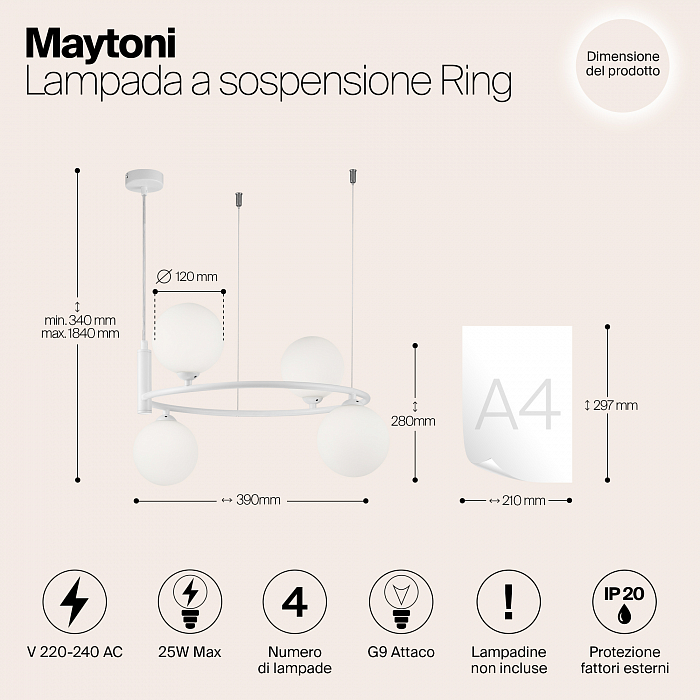 Светильник Maytoni MOD013PL-04W